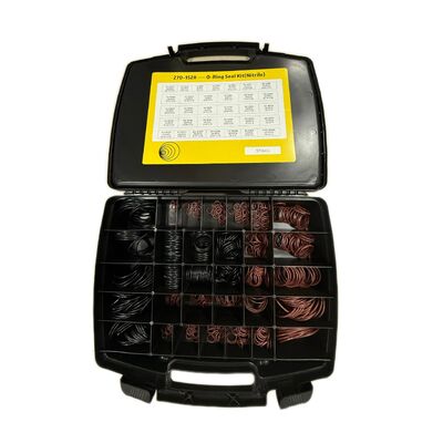 Reparatieset voor graafmachinekeerringen met aparte opbergdoos met raster en geprinte maattabel voor gemakkelijke toegang en minder machinestilstand