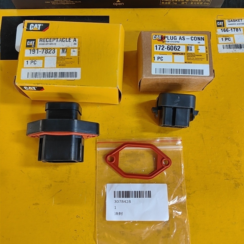 Caterpillar C9 Injector Harness Connector 191-7823, Injector Harness Pakking 307-8428, Injector Harness Connector Lock 172-6062