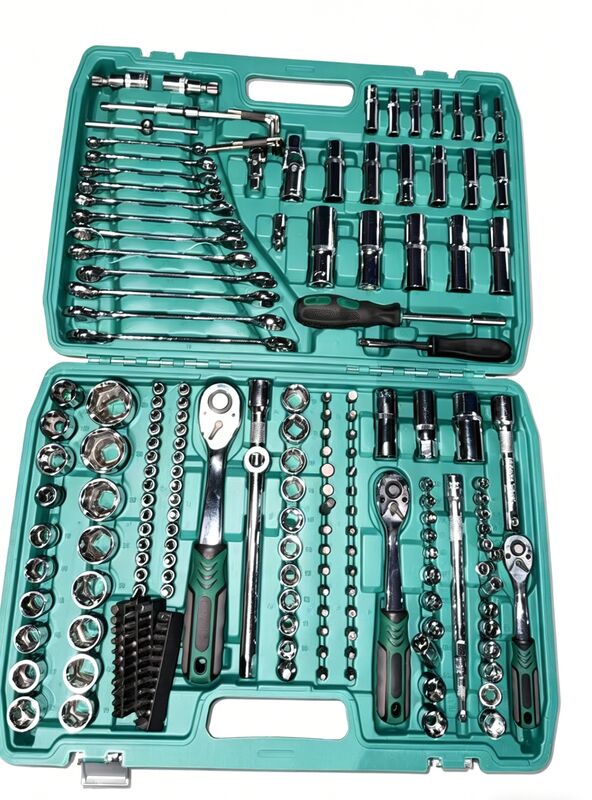 216-delige Industriële Steeksleutelset, Chroom-Vanadium Staal, 72T Ratelhandgreep, Multi-Drive (1/4", 3/8", 1/2") Gereedschapskist voor Auto & Thuisgebruik